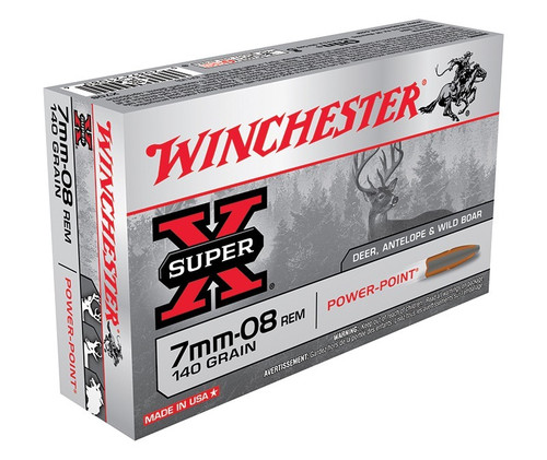 Winchester Ammunition 7mm-08 Rem Ammo 140gr PP Ammunition - 20 Rounds