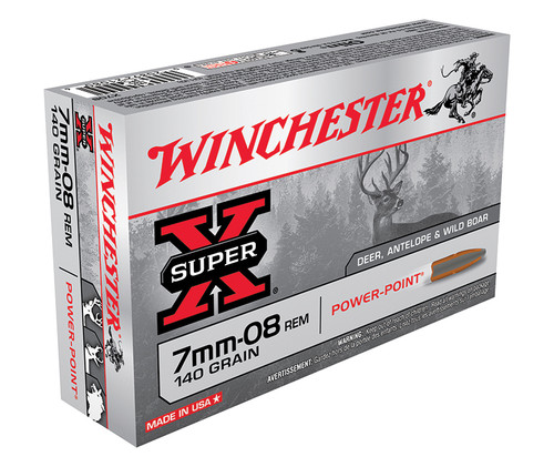 Winchester 7mm-08 Ammo 140gr bPower Point Ammunition - 20 Rounds