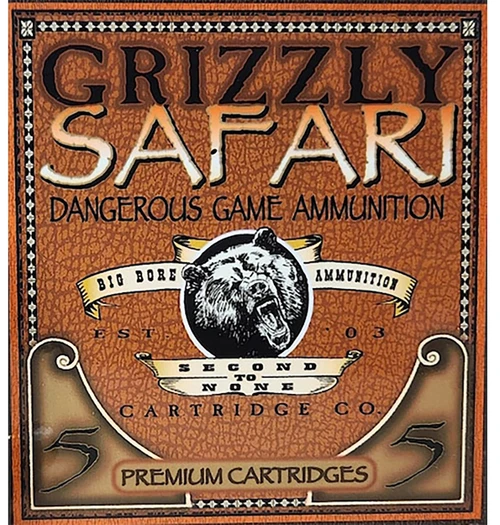 Grizzly Cartridge 470 Nitro Express Ammo 500gr Solid Ammunition - 50 Rounds