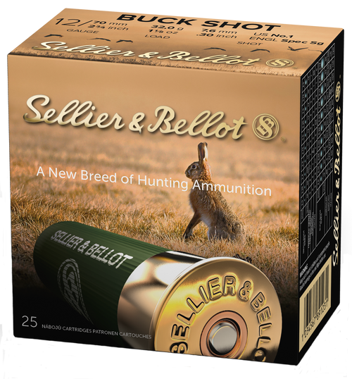 Sellier & Bellot 12 Gauge Shotgun Ammunition SB12BSF 2.75" #1 Buck - 25 Shells