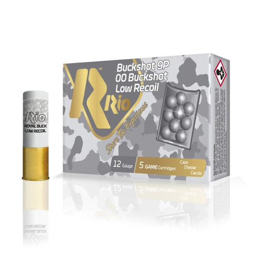 Rio Ammunition 12 Gauge Ammo 00 Lead Ammunition - 5 Rounds