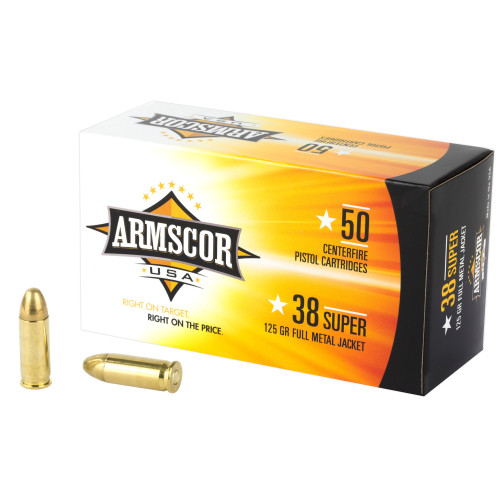 Armscor .38 Super Ammo 125gr FMJ Ammunition - 50 Rounds