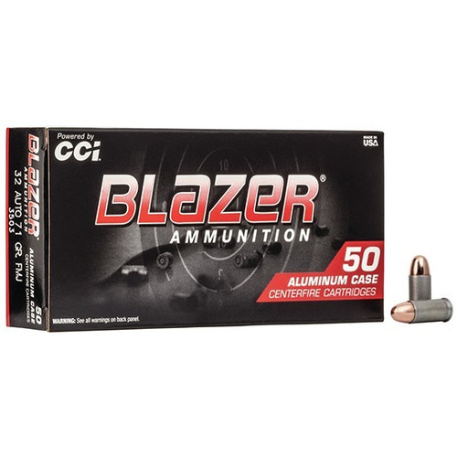 Blazer Ammunition .32 Auto Ammo 71gr FMJ Ammunition - 50 Rounds