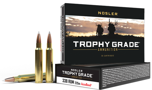 Nosler 338 RUM Ammo 225gr AccuBond Ammunition - 20 Rounds