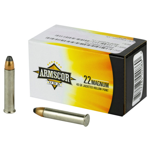 Armscor .22 WMR Ammo 40gr JHP Ammunition - 50 Rounds