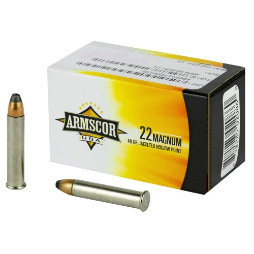 Armscor .22 WMR Ammo 40gr JHP Ammunition - 50 Rounds