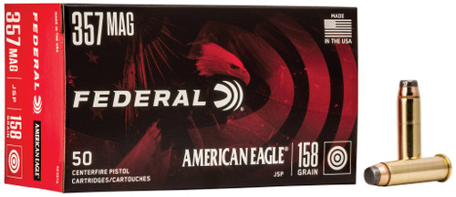 Federal 357 Magnum Ammo 158gr Jacketed Soft Point (JSP) Ammunition - 50 Rounds