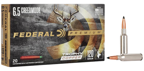 Federal 6.5 Creedmoor Ammo 120gr Solid Copper Ammunition - 20 Rounds