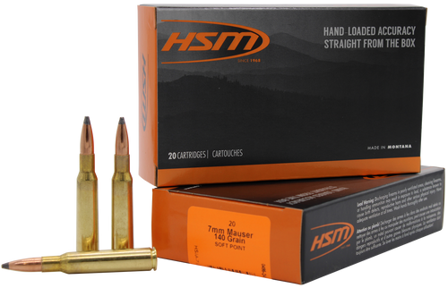 HSM Ammunition 7mm Mauser Ammo 140gr SP Ammunition - 20 Rounds