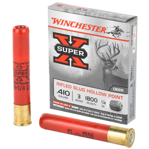 Winchester 410 Gauge Ammo 1/4 oz Rifled Slug Ammunition - 5 Rounds