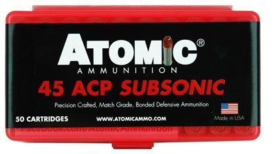 Atomic Ammunition .45 ACP Ammo 250gr HP Ammunition - 50 Rounds