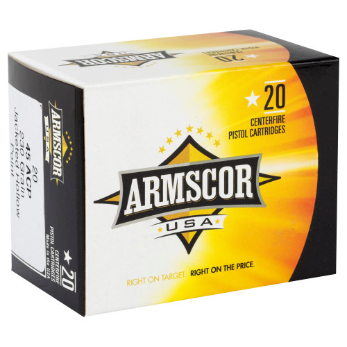 Armscor .45 ACP Ammo 230gr JHP Ammunition - 20 Rounds