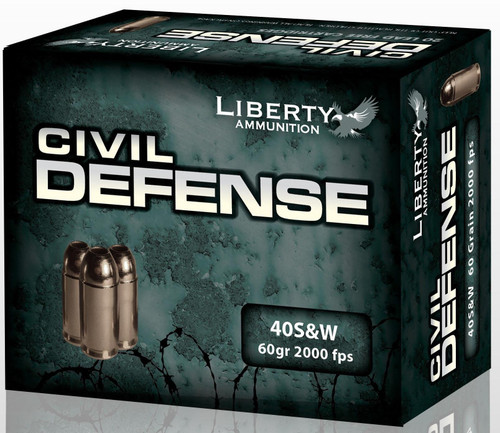 Liberty Ammunition 40 Smith & Wesson Ammo 60gr SCHP Ammunition - 20 Rounds