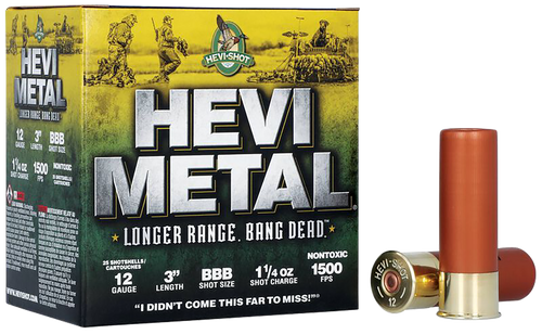 Hevi-Shot 12 Gauge Shotgun Ammunition HS38008 3" BBB - 25 Shells