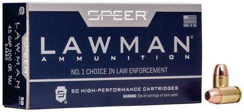 Speer .45 Gap Ammo 200gr TMJ Ammunition - 50 Rounds