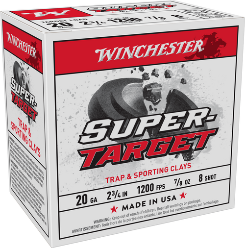 Winchester 20 Gauge Ammo 7/8 oz #8 Lead Ammunition - 25 Rounds