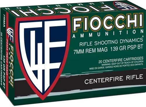Fiocchi 7mm Rem Mag Ammo 139gr JSP Ammunition - 20 Rounds