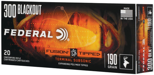 Federal 300 Blackout Ammo 190gr Fusion Tipped Ammunition - 20 Rounds