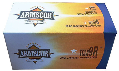 Armscor .22 TCM 9R Ammo 39gr JHP Ammunition - 100 Rounds