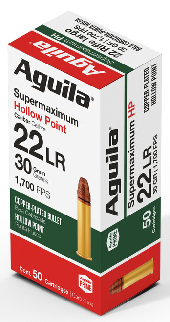Aguila 22 LR Ammo 30gr HP Ammunition - 50 Rounds
