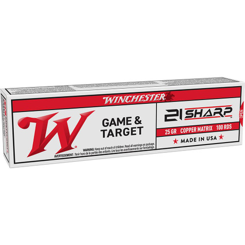 Winchester 21 Sharp Ammo 25gr Solid Ammunition - 100 Rounds
