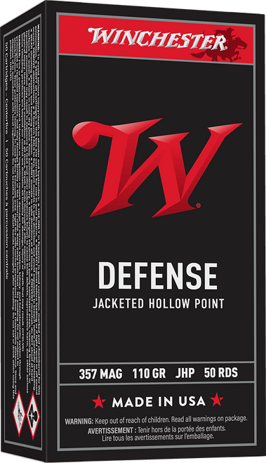Winchester 357 Magnum Ammo 110gr Jacketed Hollow Point (JHP) Ammunition - 50 Rounds