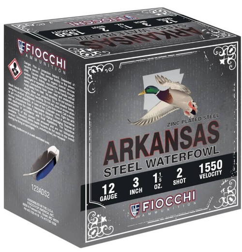 Fiocchi 12 Gauge Ammo 1 1/5 oz #2 Steel Ammunition - 100 Rounds