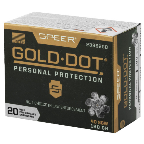 Speer 40 Smith & Wesson Ammo 180gr JHP Ammunition - 20 Rounds