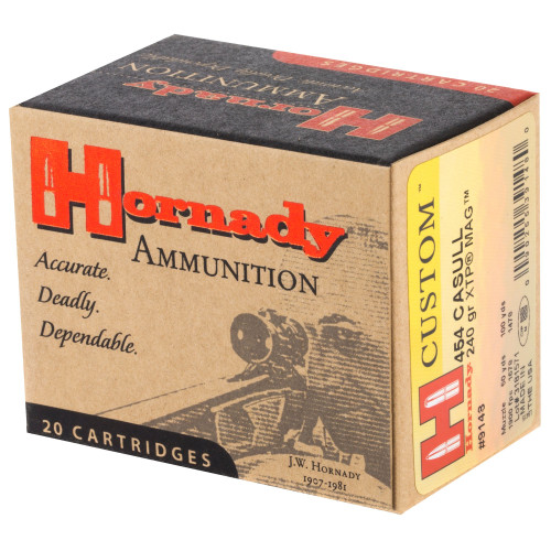 Hornady .454 Casull Ammo 240gr XTP Ammunition - 20 Rounds