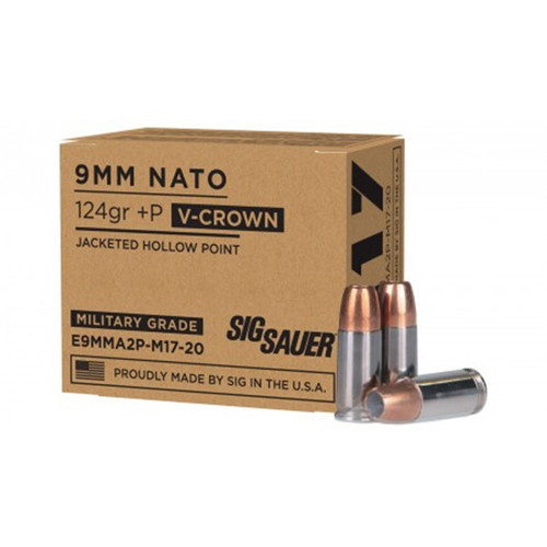 Sig Sauer 9mm Ammo 124gr JHP Ammunition - 20 Rounds