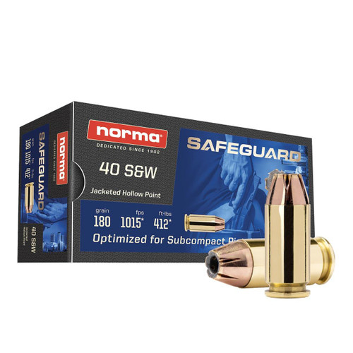 Norma 40 Cal Ammo 180gr JHP Ammunition - 20 Rounds