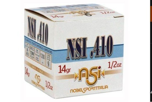NobelSport .410 Gauge Ammo 1/2 oz #9 Lead Shot Ammunition - 25 Rounds