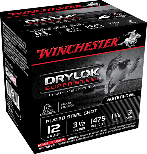 Winchester 12 Gauge Ammo 1-1/2 oz #3 PS Ammunition - 25 Rounds