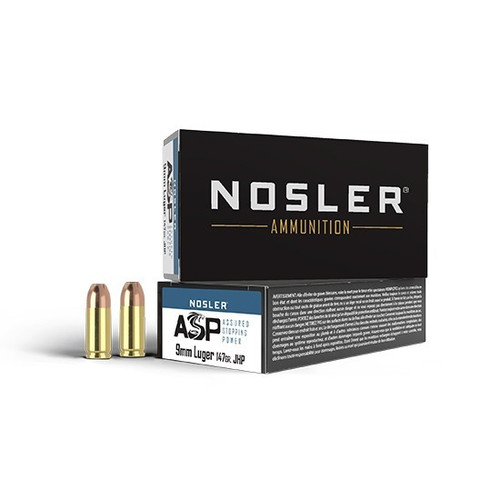 Nosler 9mm Ammo 147gr JHP Ammunition - 50 Rounds