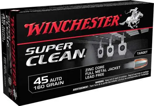 Winchester 45 ACP Ammo 160gr Lead Free Full Metal Jacket Ammunition - 50 Rounds