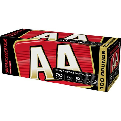 Winchester 20 Gauge Ammo 7/8 oz #7.5 Lead Shot Ammunition - 100 Rounds
