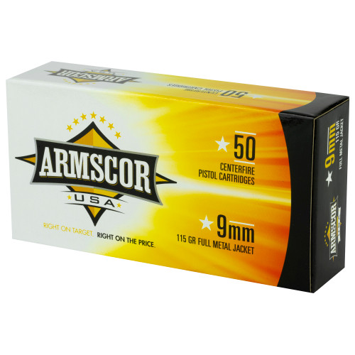 Armscor 9mm Ammo 115gr Full Metal Jacket Ammunition - 50 Rounds Armscor 9mm Ammo 115gr Full Metal Jacket Ammunition - 50 Rounds