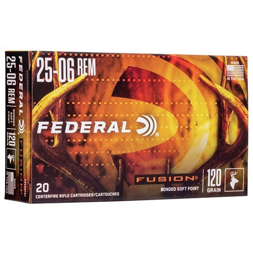 Federal .25-06 Rem Ammo 120gr Fusion BSPT Ammunition - 20 Rounds