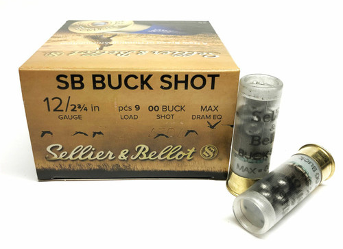 Sellier & Bellot 12 Gauge Ammo 1-1/8 oz #00 Buck Ammunition - 250 Rounds