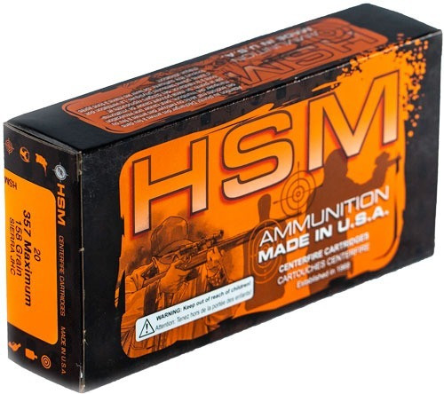 HSM Ammunition .357 Magnum Ammo 158gr JHP Ammunition - 20 Rounds