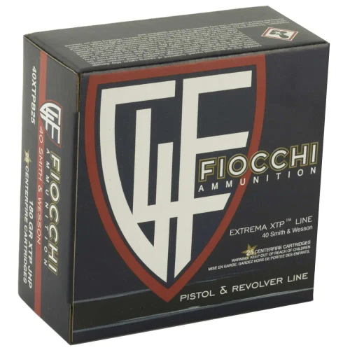 Fiocchi 40 Smith & Wesson Ammo 180gr XTP Hollow Point Ammunition - 25 Rounds