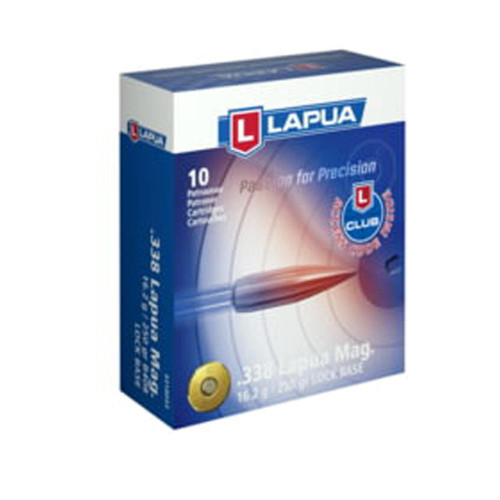 Lapua 338 Lapua MAG Ammo 250gr FMJ Ammunition - 10 Rounds