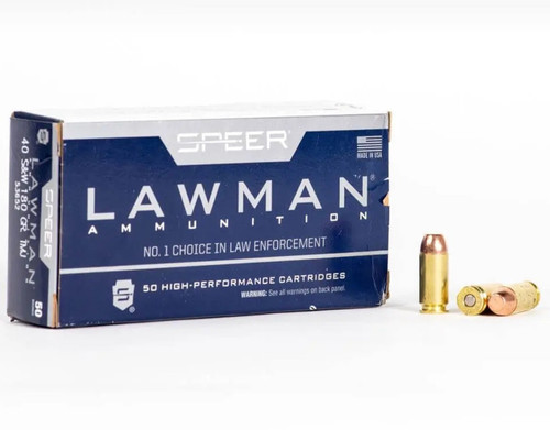 Speer 40 S&W Ammo 180gr TMJ Ammunition - 50 Rounds