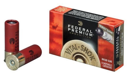 Federal 12 Gauge Ammo 1 oz Rifled Slug Ammunition - 5 Rounds