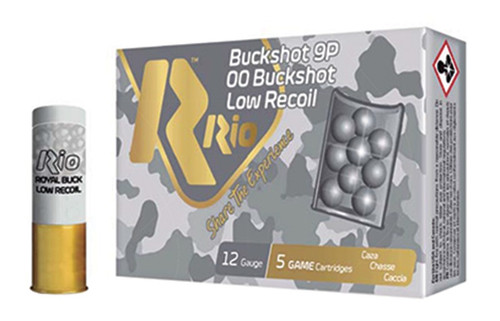 Rio Ammunition 12 Gauge Ammo 00 Buckshot 9 Pellets Ammunition - 250 Rounds