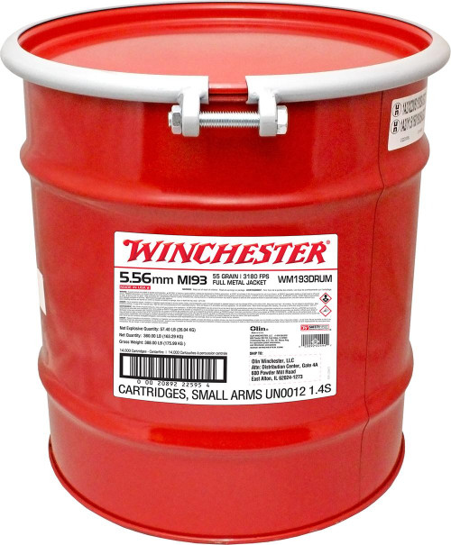 Winchester Ammunition 5.56x45mm NATO Ammo 55gr FMJ Ammunition - 14000 Rounds