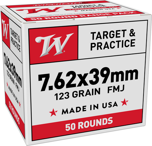 Winchester Ammunition 7.62x39 Ammo 123gr FMJ Ammunition - 50 Rounds