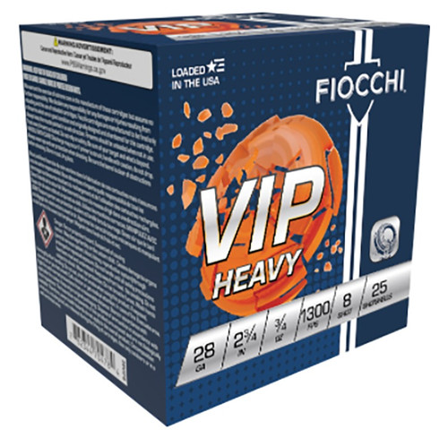 Fiocchi 28 Gauge Ammo 3/4 oz #8 Lead Shot Ammunition - 250 Rounds