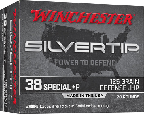 Winchester 38 Special +P Ammo 125gr Silvertip JHP Ammunition - 20 Rounds
