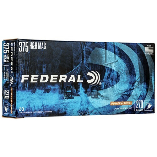 Federal 375 H&H Mag Ammo 270gr SP Ammunition - 20 Rounds